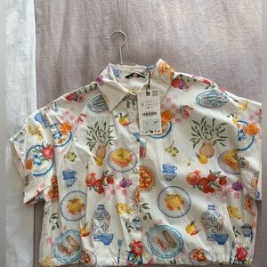 Colorful Fruit Print Shirt from Zara in Europe